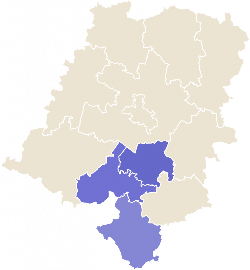 Mapka Subregion: powiaty głubczycki, krapkowicki, prudnicki