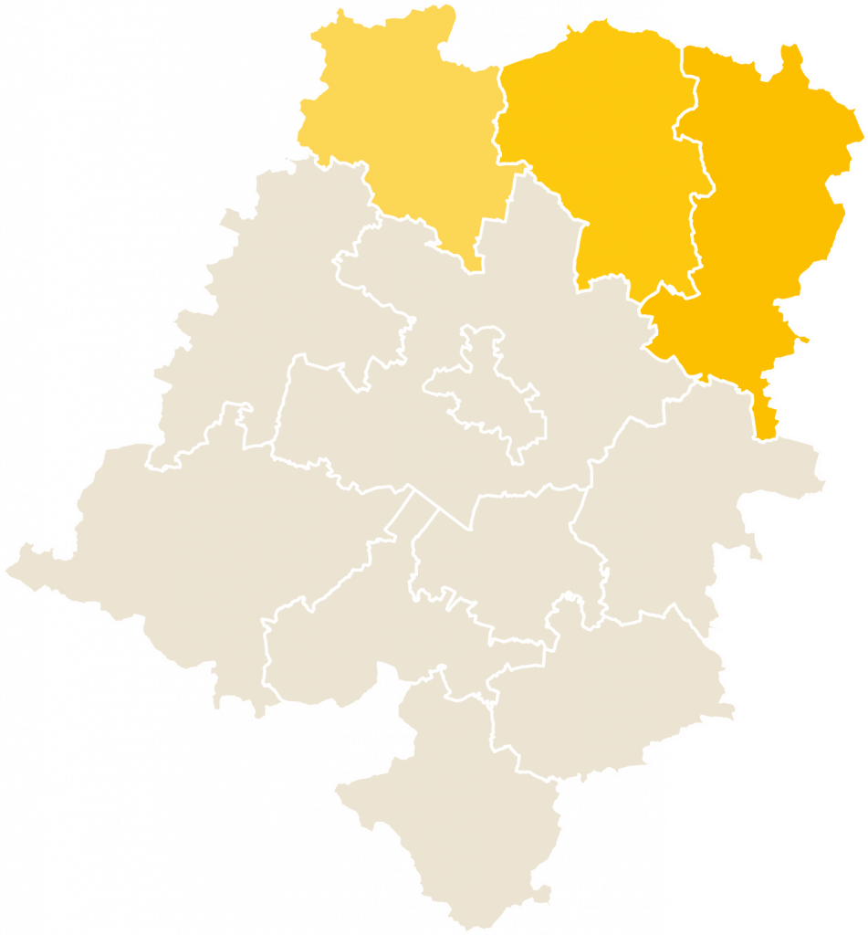 Mapka Subregion: powiaty kluczborski i namysłowski, oleski