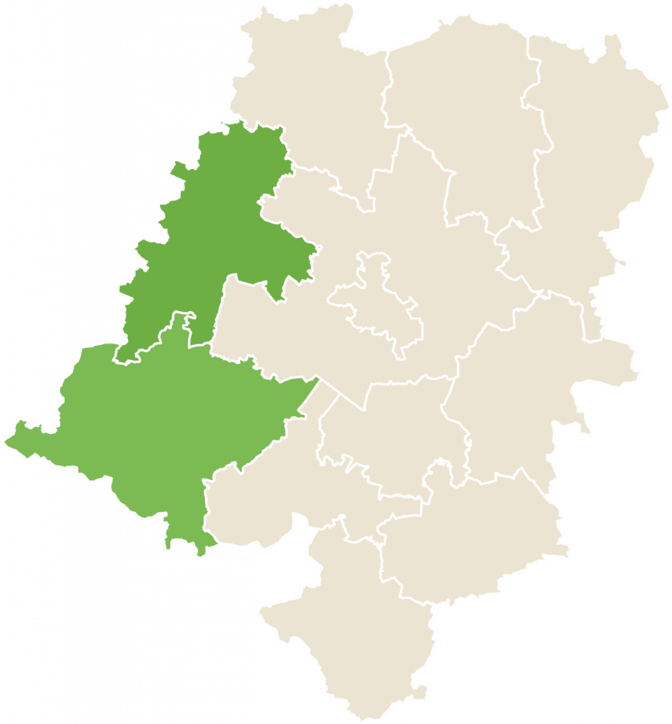 Mapka Subregion: powiaty nyski i brzeski