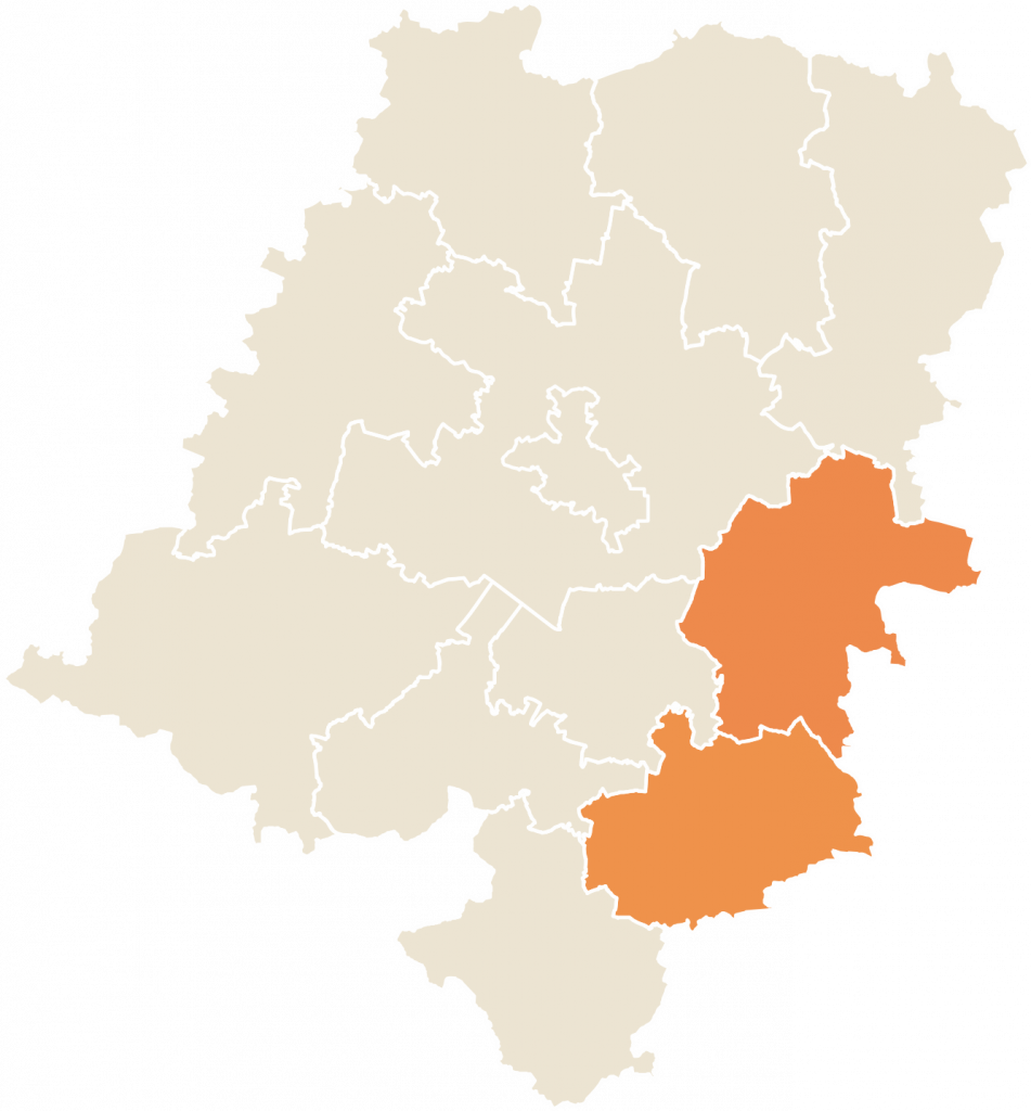 Mapka Subregion: powiaty strzelecki i kędzierzyńsko-kozielski