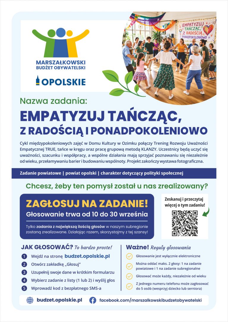 Plakat – EMPATYZUJ TAŃCZĄC, Z RADOŚCIĄ I PONADPOKOLENIOWO