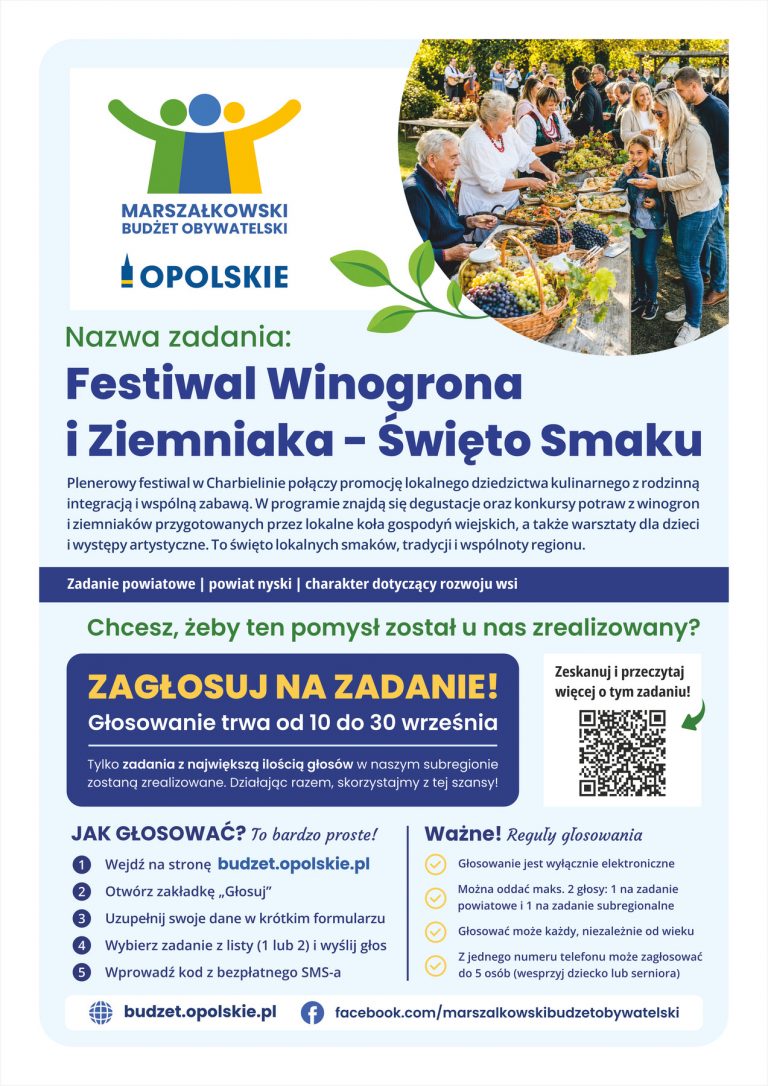 Plakat – Festiwal Winogrona I Ziemniaka Święto Smaku
