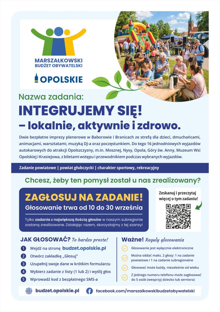Plakat – INTEGRUJEMY SIĘ! Lokalnie, Aktywnie I Zdrowo.