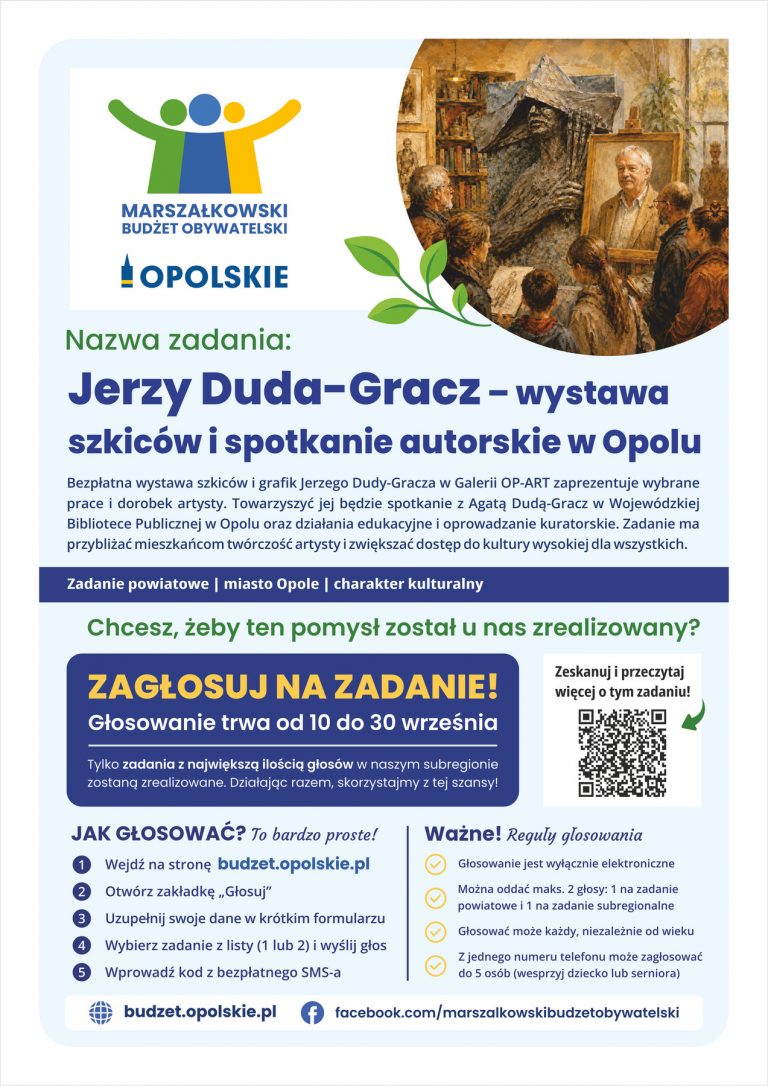 Plakat – Jerzy Duda Gracz – Wystawa Szkiców I Spotkanie Autorskie W Opolu