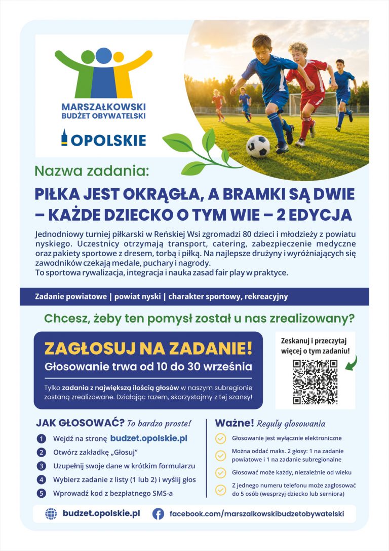 Plakat – PIŁKA JEST OKRĄGŁA, A BRAMKI SĄ DWIE KAŻDE DZIECKO O TYM WIE 2 EDYCJA