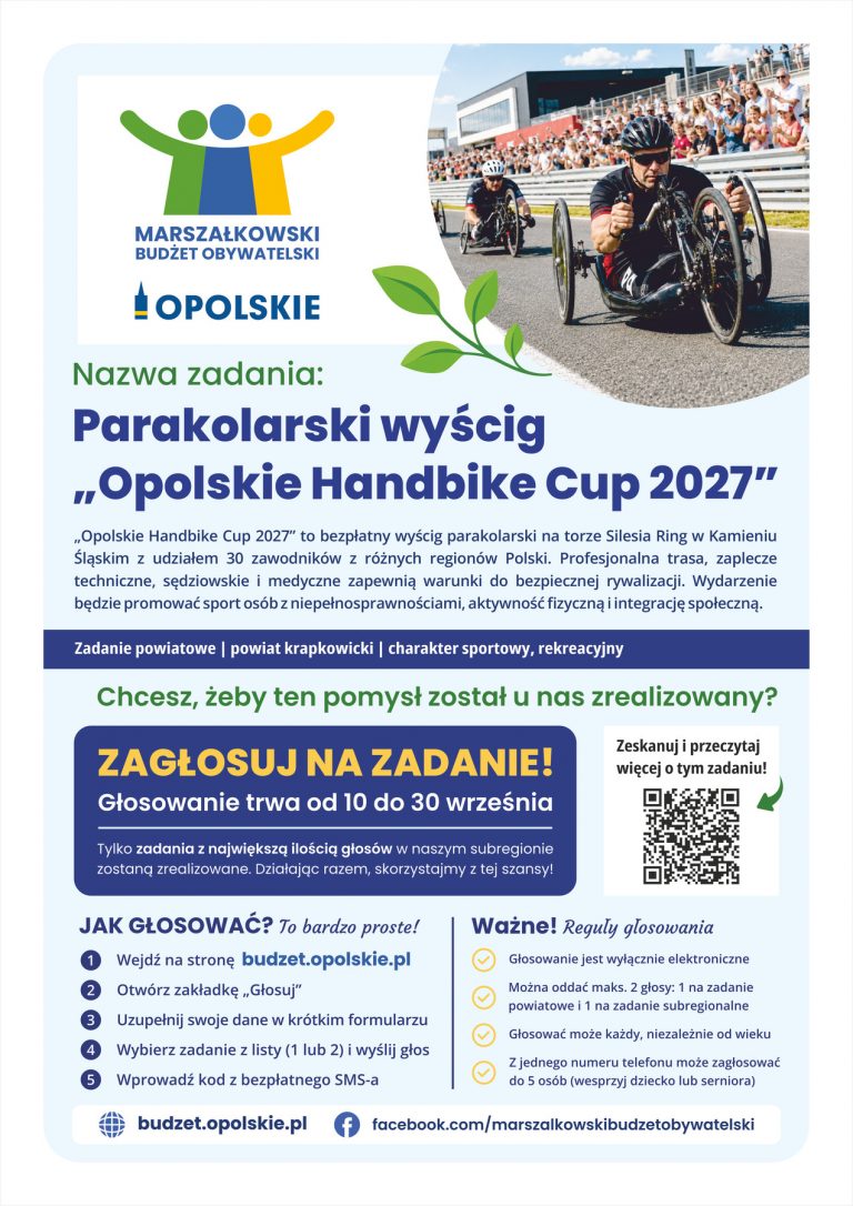 Plakat – Parakolarski Wyścig Opolskie Handbike Cup 2027