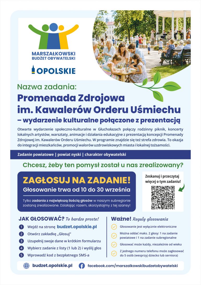 Plakat – Promenada Zdrojowa Im. Kawalerów Orderu Uśmiechu – Wydarzenie Kulturalne Połączone Z Prezentacją