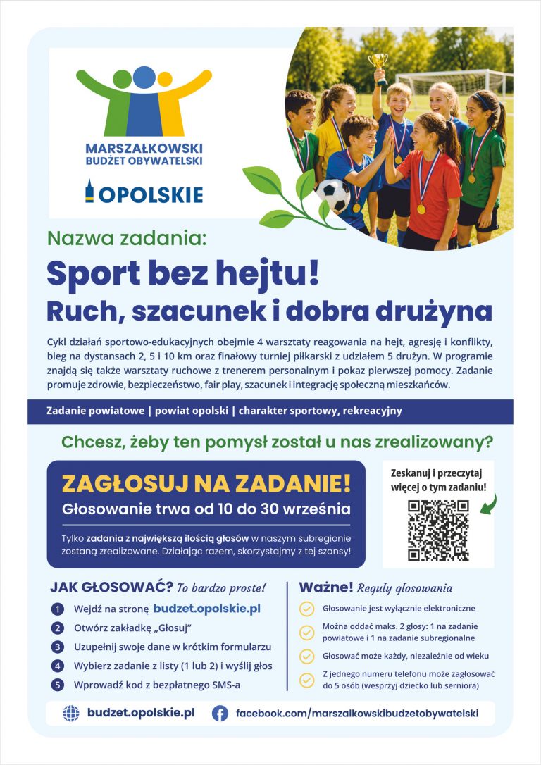 Plakat – Sport Bez Hejtu! Ruch, Szacunek I Dobra Drużyna
