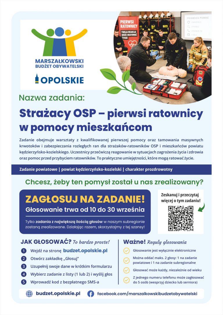Plakat – Strażacy OSP Pierwsi Ratownicy W Pomocy Mieszkańcom