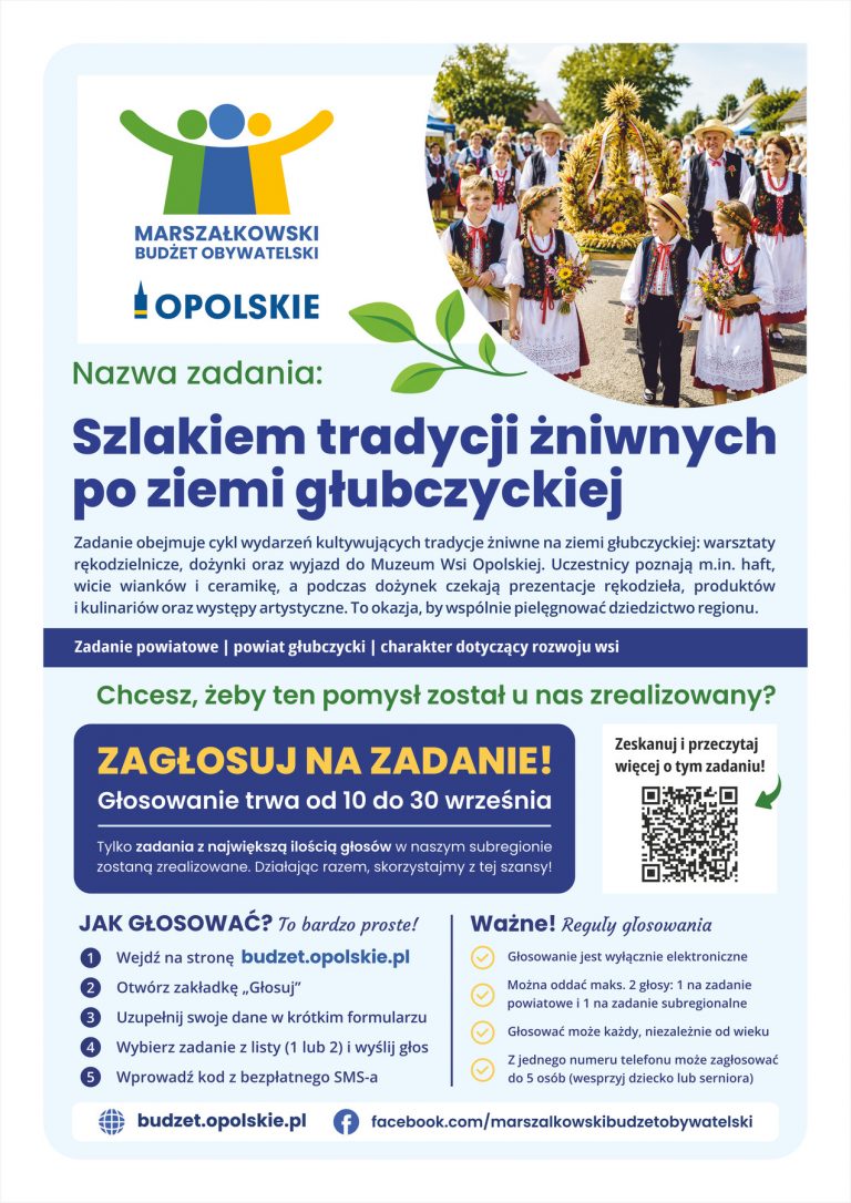 Plakat – Szlakiem Tradycji żniwnych Po Ziemi Głubczyckiej