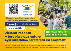 Pocztówka – Zielona Recepta – Terapia Przez Naturę Cykl Warsztatów Hortiterapii Dla Pacjentów.